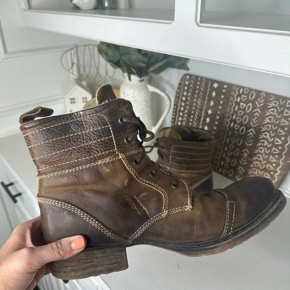 Bed|Stu Men's Distressed Leather Lace-Up Boots Size 10 - Picture 6 of 9